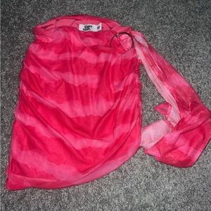 Tiger mist wrap pink mini skirt